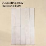 Gạch thẻ Porcelain mờ phẳng KT 75x300 mã MD7534S02